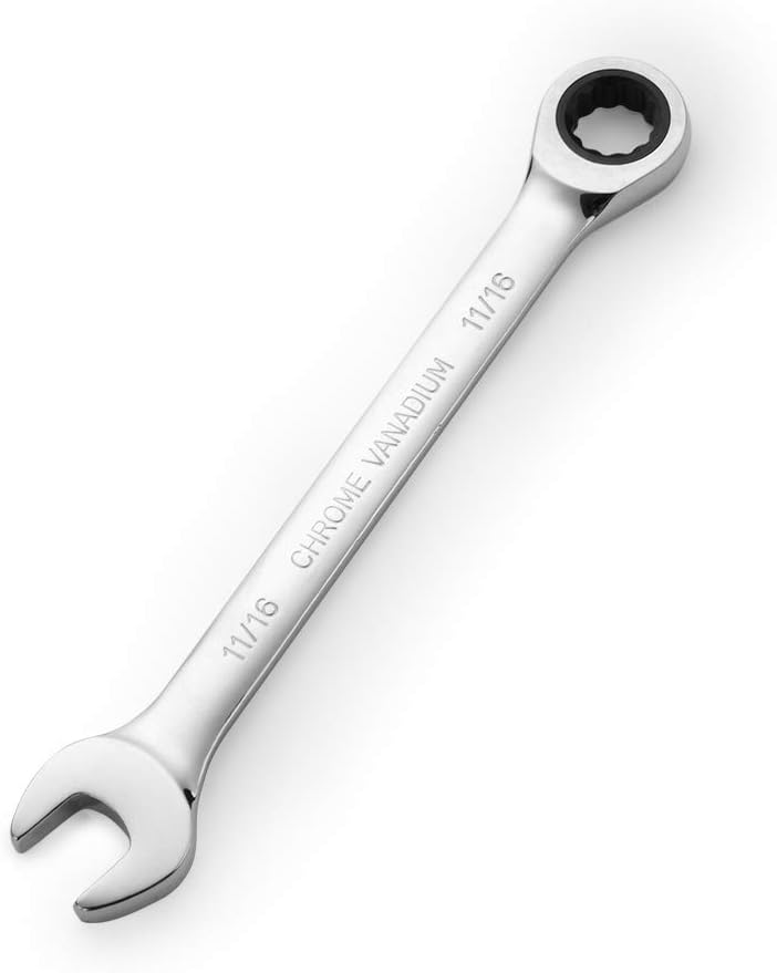 FLZOSPER 11/16 in. SAE Ratchet Wrench,Box End Head 72-Tooth Ratcheting Combination Wrench Spanner - Image 1